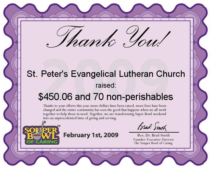 st peters evangelical lutheran hanover allentown pa souper bowl of caring